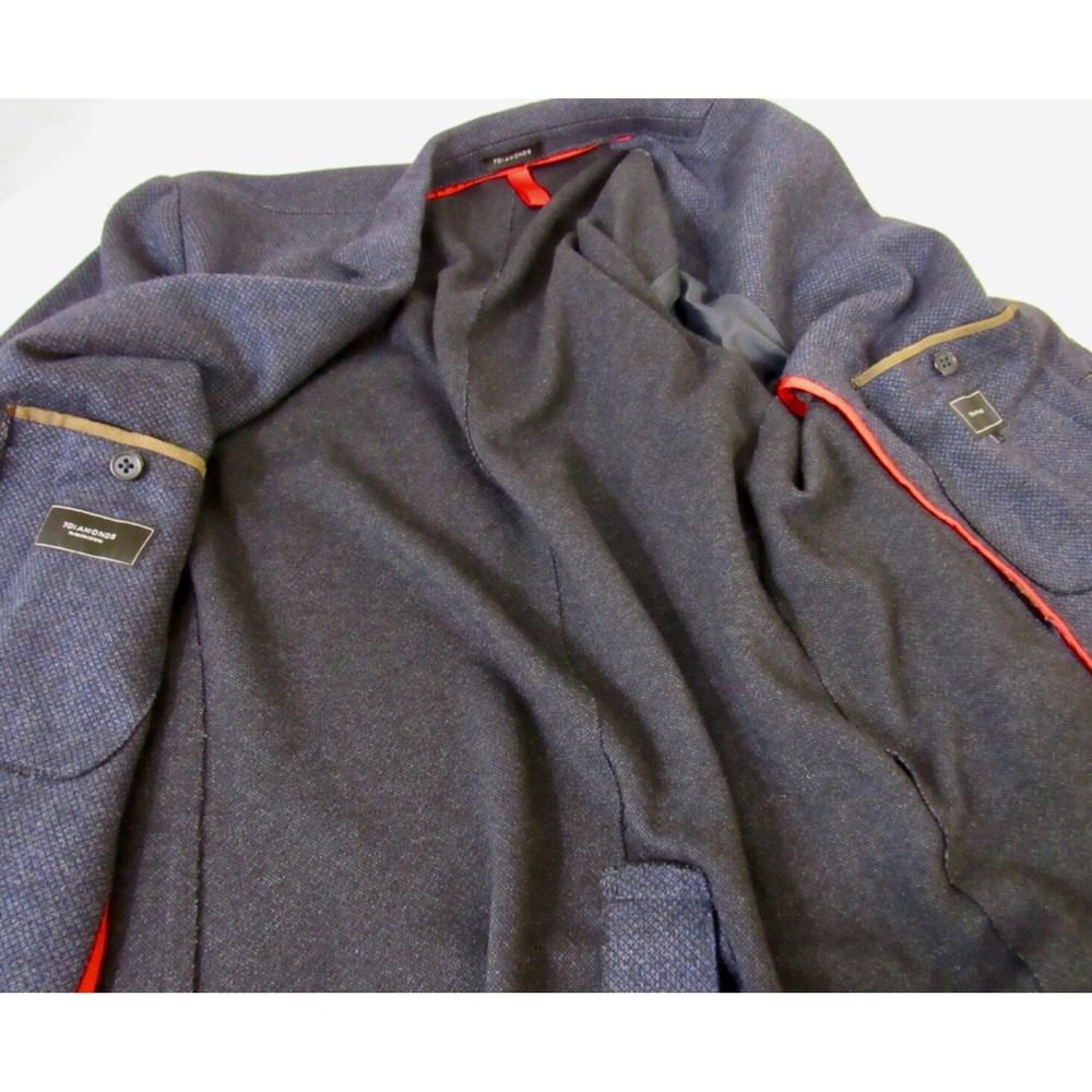 7 Diamonds Mannix Blue Cotton Blend Birdseye Patch Pocket Soft Shoulder Blazer L - Picture 10 of 15